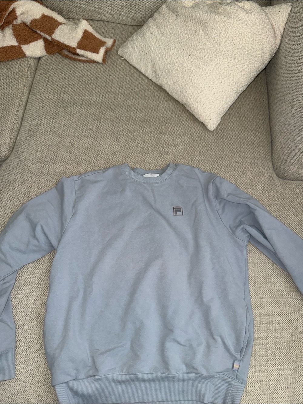 Fila Light Blue Crewneck Sweatshirt with side pockets